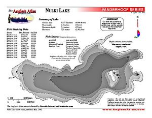 Shaded Contour map for NULKI LAKE, British Columbia