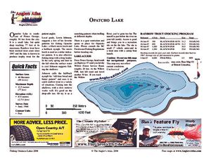 Shaded Contour map for OPATCHO LAKE, British Columbia