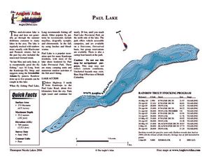 Shaded Contour map for PAUL LAKE, British Columbia