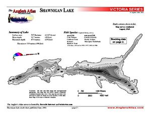 Shaded Contour map for Shawnigan Creek, British Columbia