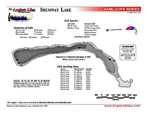 Shaded Contour map for SHUMWAY LAKE, British Columbia