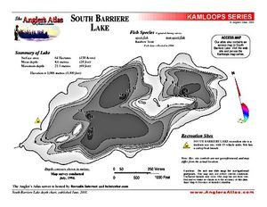 Shaded Contour map for SOUTH BARRIERE LAKE, British Columbia