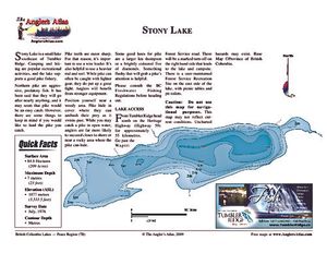 Shaded Contour map for STONY LAKE, British Columbia