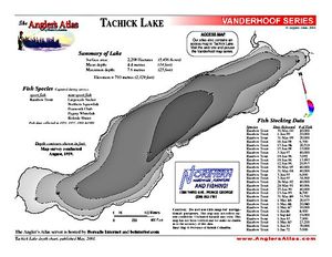 Shaded Contour map for TACHICK LAKE, British Columbia
