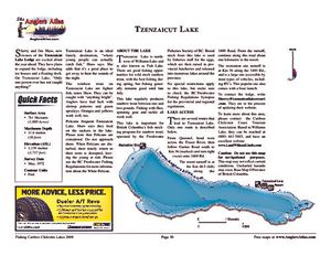 Shaded Contour map for TZENZAICUT LAKE, British Columbia