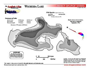 Shaded Contour map for WICHEEDA LAKE, British Columbia