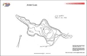 Contour map for Avery Lake, Ontario
