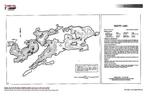 Contour map for Beatty Lake, Ontario