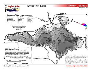 Shaded Contour map for Boshkung Lake, Ontario