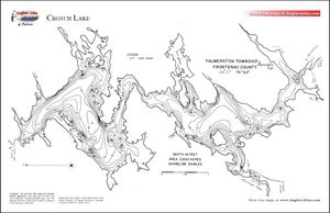 Contour map for Crotch Lake, Ontario