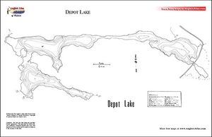 Contour map for Depot Lake, Ontario