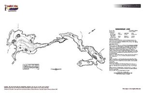 Contour map for Gananoque Lake, Ontario