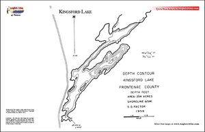 Contour map for Kingsford Lake, Ontario