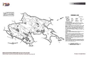 Contour map for Kirkness Lake, Ontario