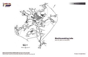 Contour map for Manitouwabing Lake, Ontario