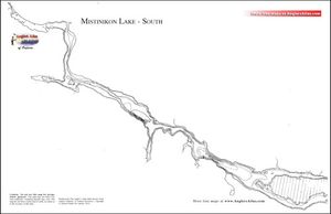 Contour map for Mistinikon Lake, Ontario