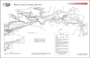 Contour map for Lower Rideau Lake, Ontario