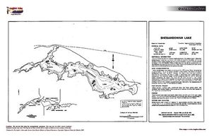 Contour map for Lower Shebandowan Lake, Ontario