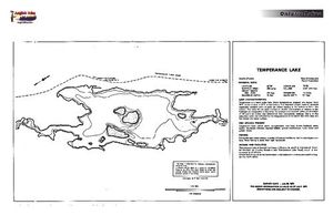 Contour map for Temperance Lake, Ontario