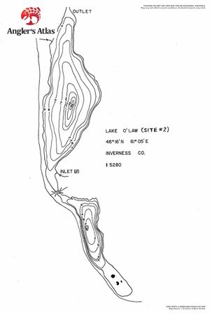 Contour map for 2nd and 3rd Lake O'Law, Nova Scotia