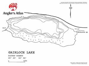 Contour map for Gairloch Lake, Nova Scotia