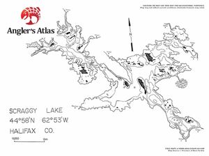 Contour map for Scraggy Lake, Nova Scotia