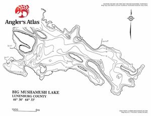 Contour map for Big Mushamush Lake, Nova Scotia
