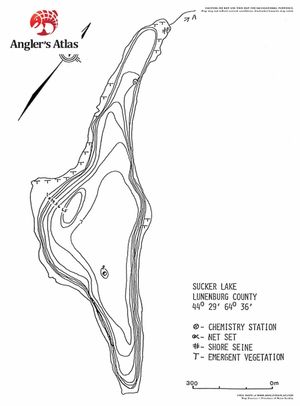 Contour map for Sucker Lake, Nova Scotia