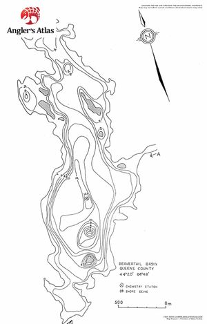 Contour map for Molega Lake, Nova Scotia