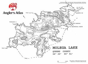 Contour map for Molega Lake, Nova Scotia