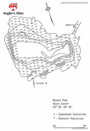 Contour map for Meadow Pond, Nova Scotia