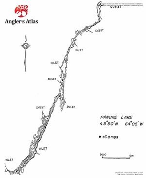 Contour map for Panuke Lake, Nova Scotia