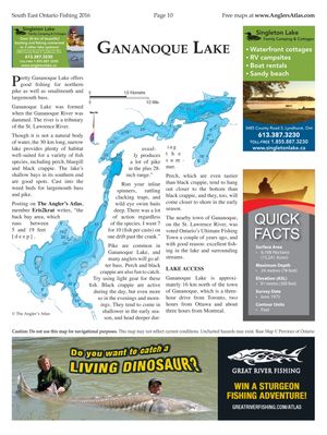 Shaded Contour map for Gananoque Lake, Ontario
