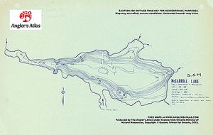 Contour map for McCarroll Lake, Ontario