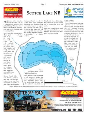 Shaded Contour map for Scotch Lake, New Brunswick
