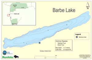 Shaded Contour map for Barbe Lake, Manitoba