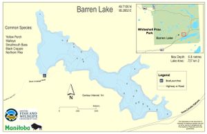 Shaded Contour map for Barren Lake, Manitoba