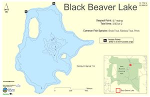 Shaded Contour map for Black Beaver Lake, Manitoba