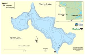 Shaded Contour map for Camp Lake, Manitoba