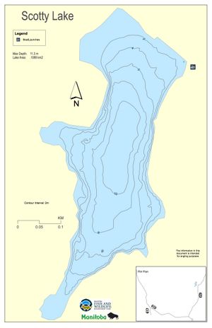 Shaded Contour map for Scotty Lake, Manitoba