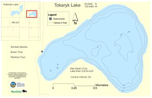 Shaded Contour map for Tokaryk Lake, Manitoba