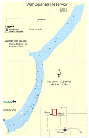 Shaded Contour map for Little Saskatchewan River, Manitoba