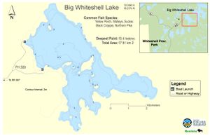 Shaded Contour map for Big Whiteshell Lake, Manitoba