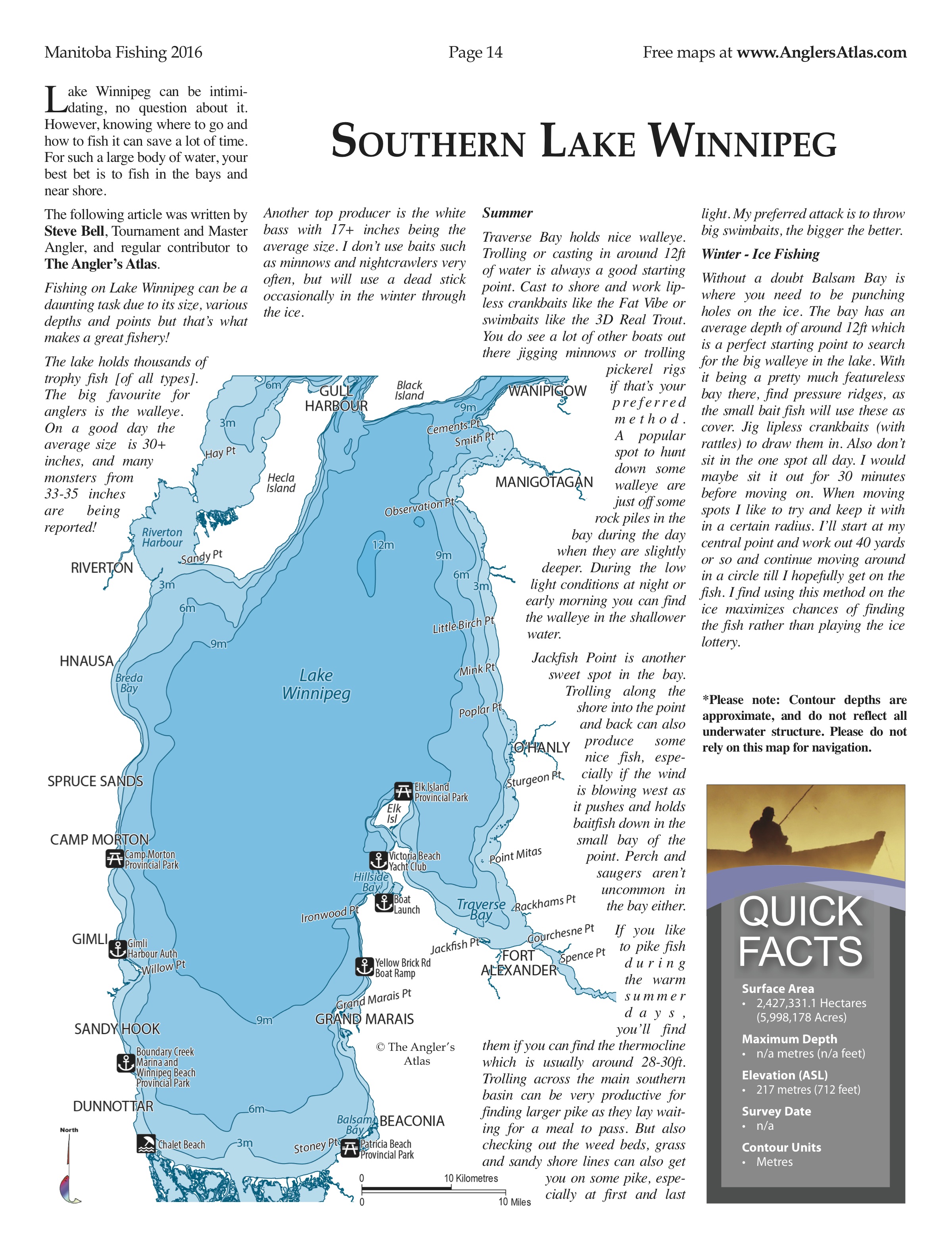 Lake Manitoba Depth Chart