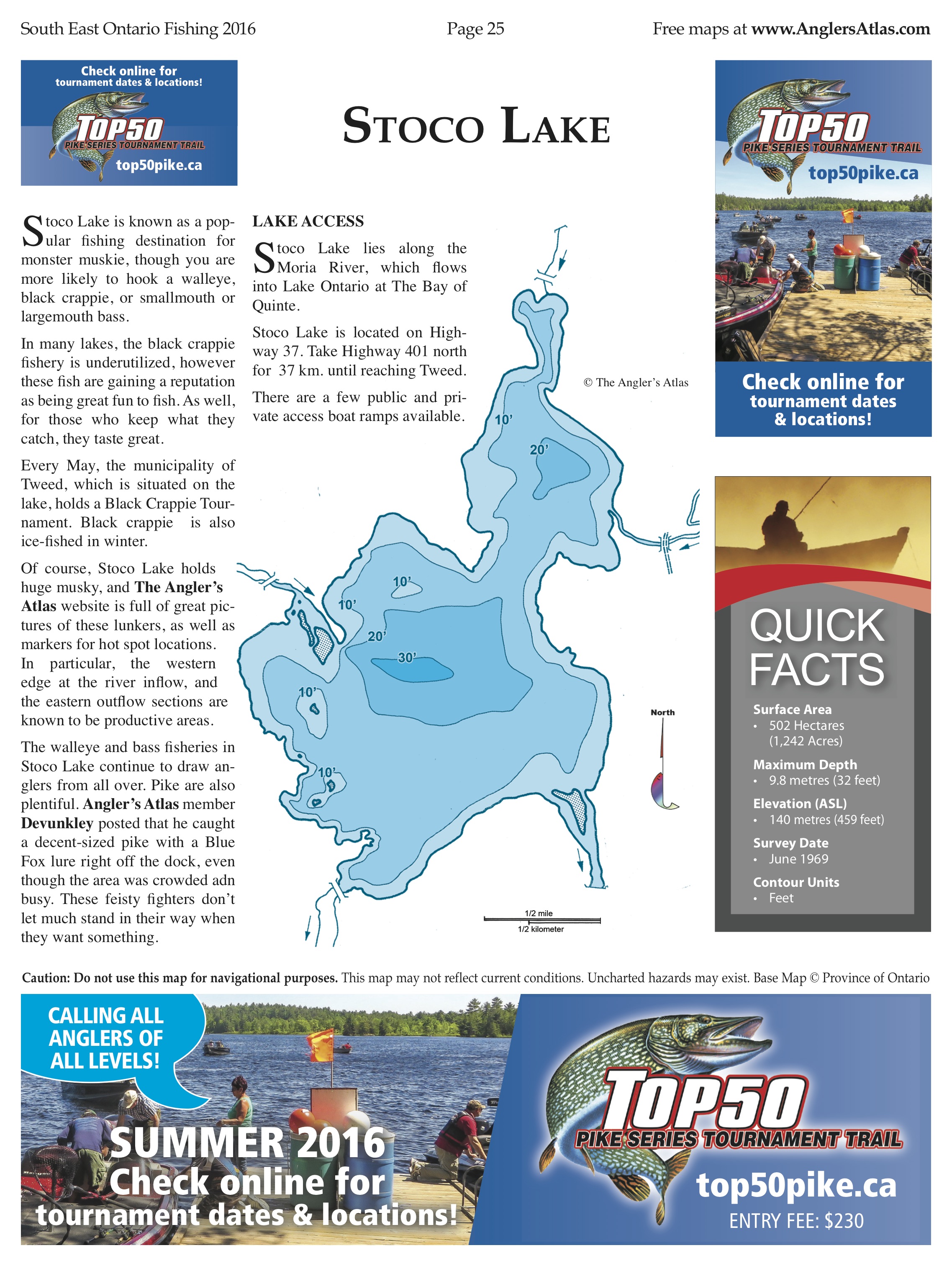 Stoco Lake Depth Chart