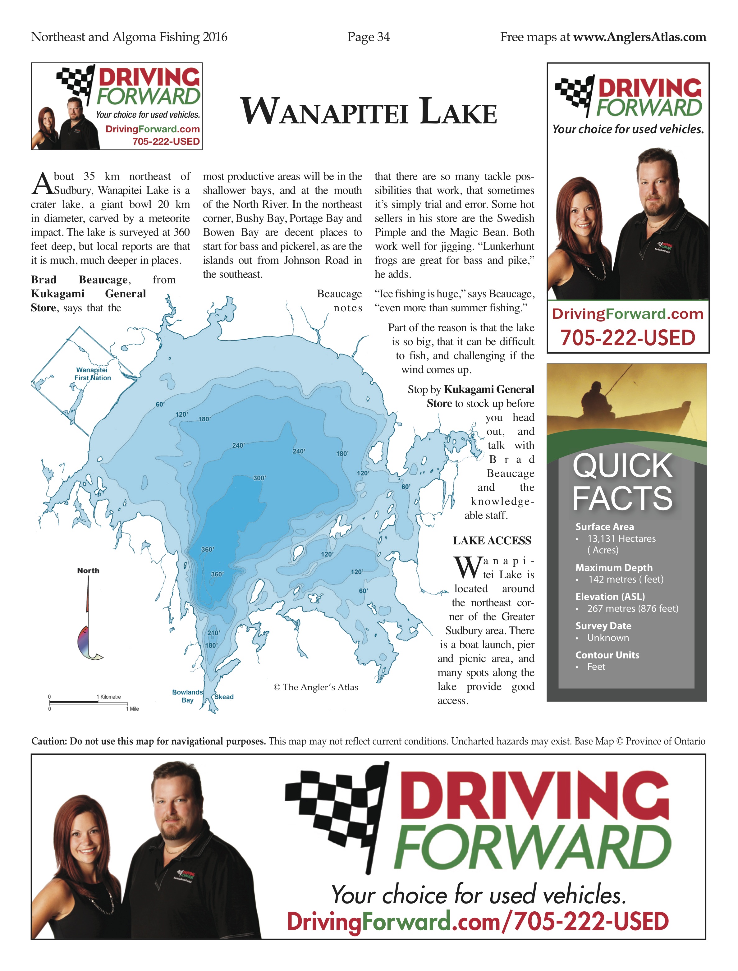 Lake Wanapitei Depth Chart