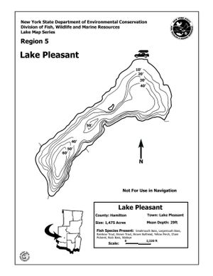 Contour map for Lake Pleasant, New York