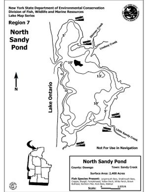 Contour map for Lake Ontario, Ontario