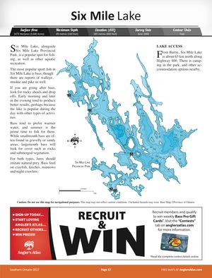 Six Mile Lake Ontario Angler S Atlas