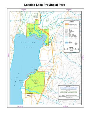Campground map for LAKELSE LAKE, British Columbia